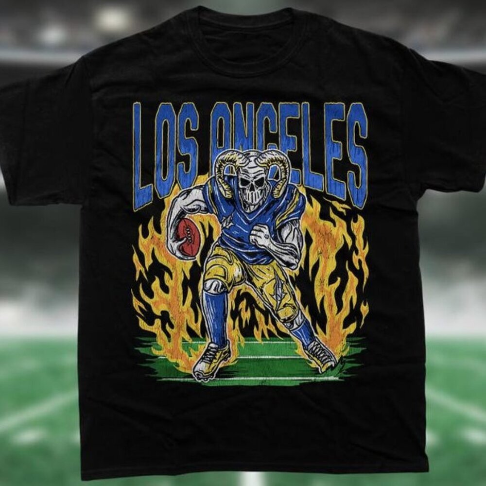 Los Angeles Football Shirt, Graphic Tees, Skeleton Shirt, Merch Tee, Gift Shir91